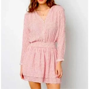 Rails Jasmine Dress Belmont Stripe Long Sleeve Mini Dress Size M